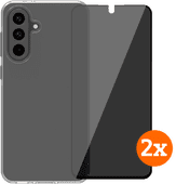 BlueBuilt Samsung Galaxy A56 Back Cover Transparant + Privacy Screenprotector Duo Pack BlueBuilt telefoonhoesje