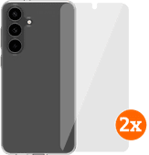 BlueBuilt Samsung Galaxy S25 FE Back Cover Transparant + Screenprotector Glas Duo Pack Telefoon accessoire aanbieding