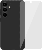 BlueBuilt Samsung Galaxy S25 FE Back Cover Zwart + Screenprotector Glas Duurzaam telefoonhoesje