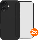 BlueBuilt Back Cover iPhone 17 Zwart + Screenprotector Glas Duo Pack Duurzaam telefoonhoesje