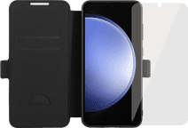 BlueBuilt Book Case Samsung Galaxy S24 FE Leer zwart + Screenprotector Glas Book case