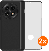 BlueBuilt Back Cover OnePlus 13 Zwart + Screenprotector Glas Duo Pack Duurzaam telefoonhoesje