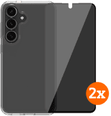 BlueBuilt Protective Cover Samsung Galaxy S25 Transparant + Privacy Protector Duo Pack BlueBuilt telefoonhoesje