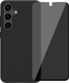 BlueBuilt Samsung Galaxy S25 Back Cover Zwart + BlueBuilt Privacy Screenprotector Glas BlueBuilt telefoonhoesje