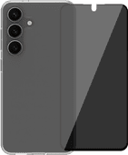 BlueBuilt Samsung Galaxy S25 Back Cover Transparant + Privacy Screenprotector Glas BlueBuilt telefoonhoesje