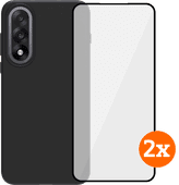 BlueBuilt OnePlus Nord 5 Back Cover Zwart + Screenprotector Glas Duo Pack BlueBuilt telefoonhoesje