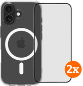 BlueBuilt Protective Back Cover MagSafe iPhone 17 Transparant + Screenprotector Duo Pack Duurzaam telefoonhoesje