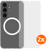 BlueBuilt Protective Back Cover Magneet Galaxy S25 Transparant + Screenprotector Duo Pack BlueBuilt telefoonhoesje