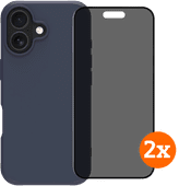 BlueBuilt Protective Back Cover iPhone 17 Blauw + Privacy Filter Screenprotector Duo Pack BlueBuilt telefoonhoesje