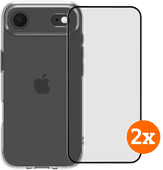 BlueBuilt Protective Back Cover iPhone Air Transparant + Screenprotector Duo Pack Duurzaam telefoonhoesje