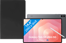 Samsung Galaxy Tab S11 Ultra 14,6 inch 1TB Wifi + 5G Grijs + BlueBuilt Book Case Zwart Tablet voor studie & zakelijk gebruik