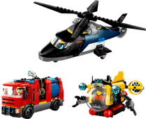 LEGO City Helikopter, Brandweerauto en onderzeeër remix 60462 LEGO
