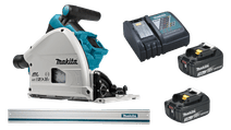 Makita DSP600ZJ 3,0 Ah Accu (2x) Geleiderail Starterspakket Elektrisch gereedschap aanbieding