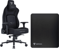 Vortech Prestige Gamestoel Zwart + Vortech Vloermat Zwart Vortech gamestoel