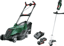 Bosch AdvancedRotak 36V-40-650 + Bosch AdvancedGrassCut 36V-33 + 4,0 Ah Accu (2x) Bosch Power For All 36v gereedschap