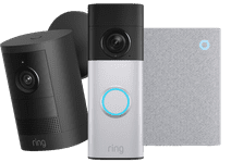 Ring Outdoor Camera Batterij 2e Generatie Zwart + Battery Video Doorbell 2K Plus + Chime 3e Generatie Ring Bundel