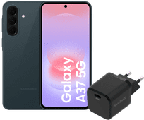 Samsung Galaxy A37 128GB Donkergroen 5G + BlueBuilt Oplader met Usb C Poort 45W Zwart Samsung Galaxy A37