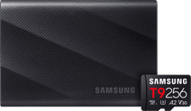 Samsung T9 Portable SSD 4TB Zwart + Samsung MicroSDXC T9 256GB 200MB/s Externe opslag en/of geheugen product(en)
