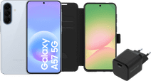 Samsung Galaxy A57 128GB Light Blue 5G + Basic Accessory Pack smartphone with the best speed