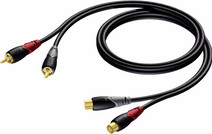 Procab CLA850 2x RCA Male - 2x RCA Female 3 Meter RCA kabel