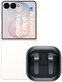 Samsung Galaxy Z Flip 8 256GB Wit 5G + Samsung Galaxy Buds4 Zwart Samsung Galaxy Z Flip 8