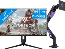 Vortech Pro 27 inch Quad HD + Vortech Monitorarm met Gasveer Monitor met VESA mount