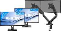 Philips 272B1G/00 Duo Pack + BlueBuilt Monitorarm Mechanische Veer voor 2 Monitoren Monitor aanbevolen voor dual of triple set-ups
