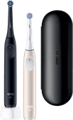 Oral-B iO 2 Zwart en Roze Duo Pack + Reisetui Zwarte Oral-B elektrische tandenborstel