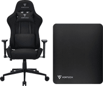 Vortech Essential Gamestoel Zwart + Vortech Vloermat Zwart Vortech gamestoel