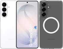 Samsung Galaxy S26 Plus 512GB Wit 5G + BlueBuilt Back Cover met Magneet Transparant Samsung Galaxy S26 Plus