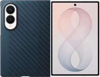 Samsung Galaxy Z Fold 8 Carbon Back Cover met Magneet Blauw