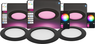 Philips Hue Inbouwspot Slim 3-Pack - White and Color - 170mm - Zwart