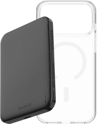 BlueBuilt MagSafe Hoesje iPhone 18 Pro Max Transparant + Powerbank 5.000 mAh Grijs