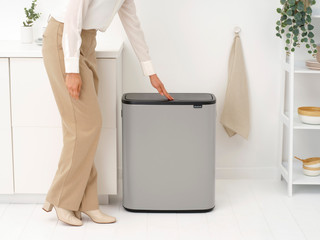 Brabantia Bo Touch Bin Prullenbak 2 x 30 liter Soft Grey