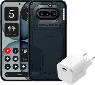 Nothing Phone (4a) 256GB Zwart 5G + BlueBuilt Oplader met Usb C Poort 45W Wit