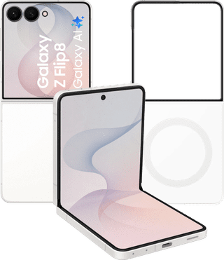 Samsung Galaxy Z Flip 8 512GB Wit 5G + Samsung Back Cover met Magneet Transparant