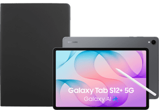 Samsung Galaxy Tab S12 Plus 12,6 inch 512GB Wifi + 5G Grijs + BlueBuilt Book Case Zwart