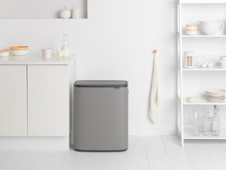 Brabantia Bo Touch Bin 2 x 30 Liter Mineral Concrete Grey