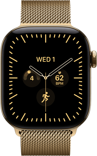 Apple Watch Series 12 Cellular 42mm Titanium Goud Milanese Band