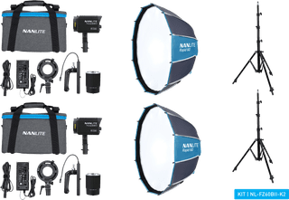 Nanlite Forza 60B II LED Bi-Color Dual Kit (met lightstand en softbox)