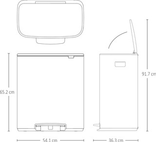 Brabantia Bo Pedal Bin 2 x 30 Liter White