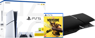 PlayStation 5 Slim Disc Edition + Marvel's Wolverine + Covers Zwart + Extra Controller Wit