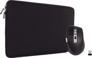 BlueBuilt Laptophoes voor Apple MacBook Pro 14 inch Zwart + BlueBuilt Maximus Draadloze Ergonomische Bluetooth Muis