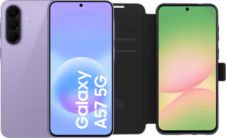 Samsung Galaxy A57 256GB Paars 5G + BlueBuilt Book Case Zwart