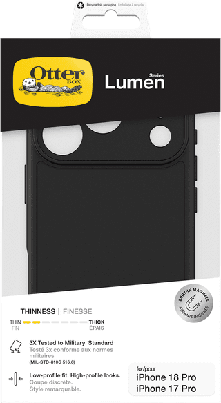 Otterbox Lumen iPhone 18 Pro / 17 Pro Back Cover Zwart