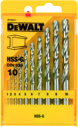 DeWalt 10-piece metal drill set HSS-G