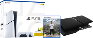 PlayStation 5 Slim Disc Edition + FC 27 + Covers Zwart + Extra Controller Wit
