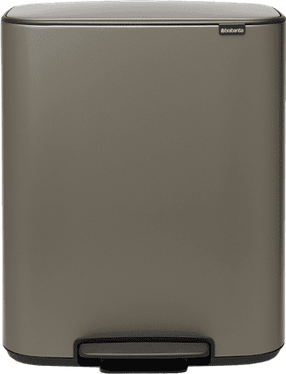 Brabantia Bo Pedal Bin 2x 30L Platinum