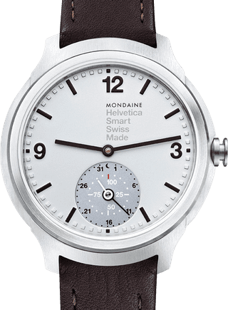 Mondaine Helvetica No1 Zilver/Bruin