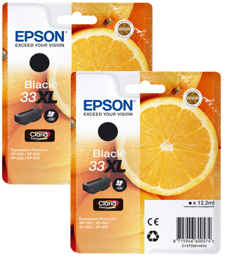 Epson 33XL Cartridge Zwart Duo Pack